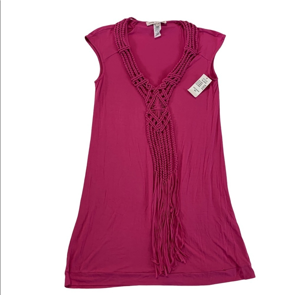 Nanette Lepore Macrame Pink Tunic Dress Size Small - Picture 5 of 17